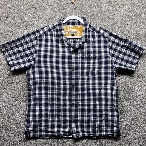 Patagonia Pataloha Shirt Mens XL Plaid Hawaiian Aloha Button Up Organic Cotton